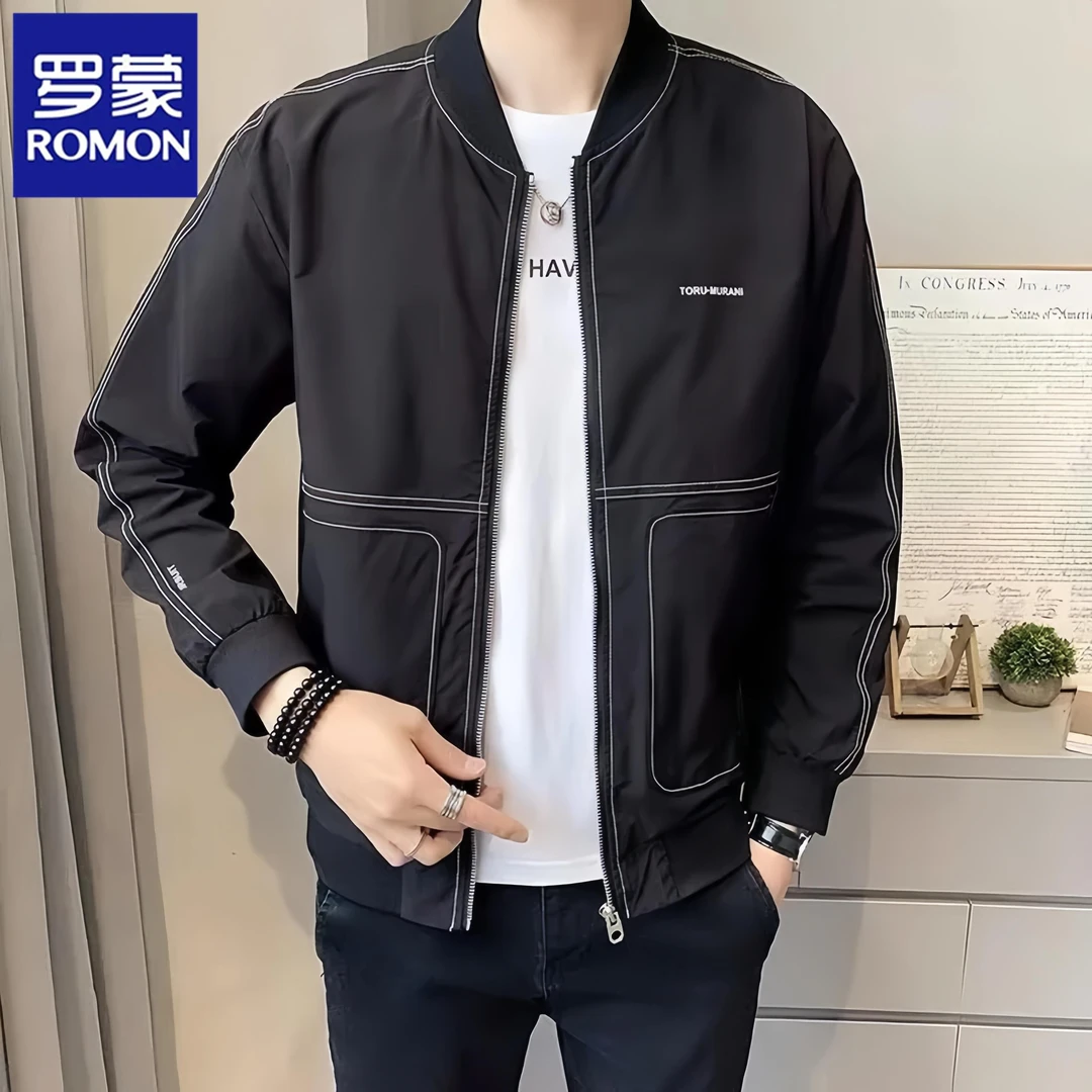 罗蒙春秋季男士外套潮牌新款休闲爆款薄款棒球服秋装上衣帅气夹克