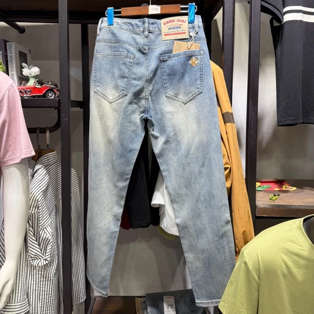 夏季男士微弹力分牛仔小脚裤软牛仔869