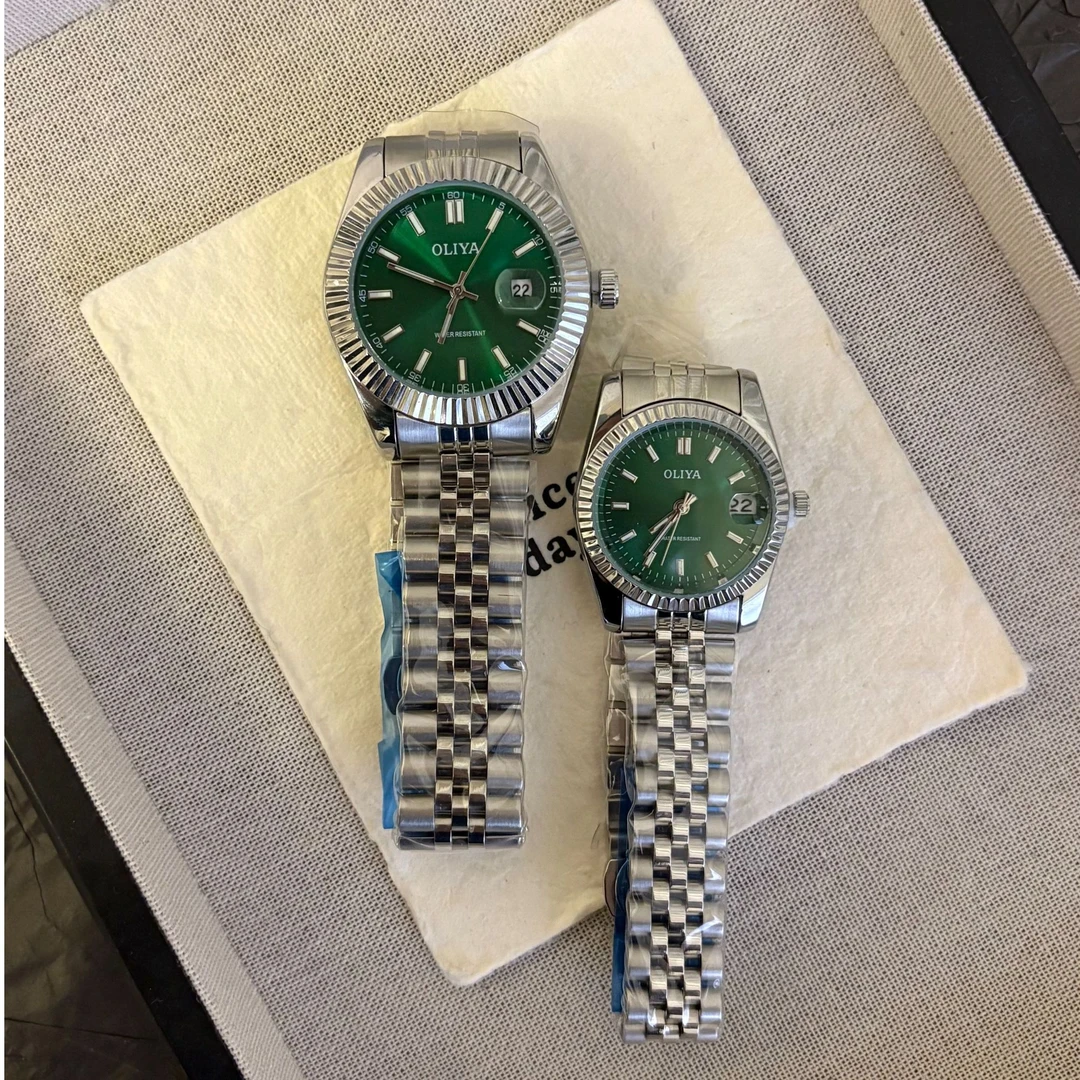 新款男女情侣款手表百搭绿色休闲颜色2025款腕表时尚防水男款轻奢