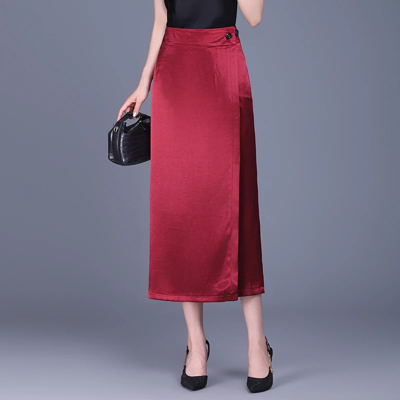 半身裙2025春季新款通勤直筒裙高腰显瘦一片式包臀裙垂感醋酸裙子