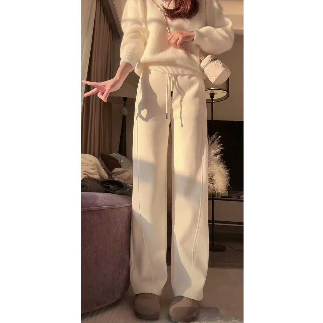 2024冬款加绒“镰刀裤“78.8%棉窄版显瘦瘦版阔腿裤