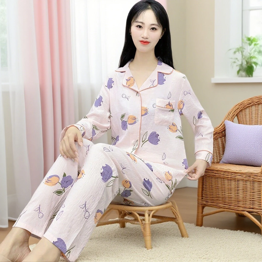 睡衣春秋季纯云朵棉长袖女士可外穿秋冬家居服2025新款套装Y170