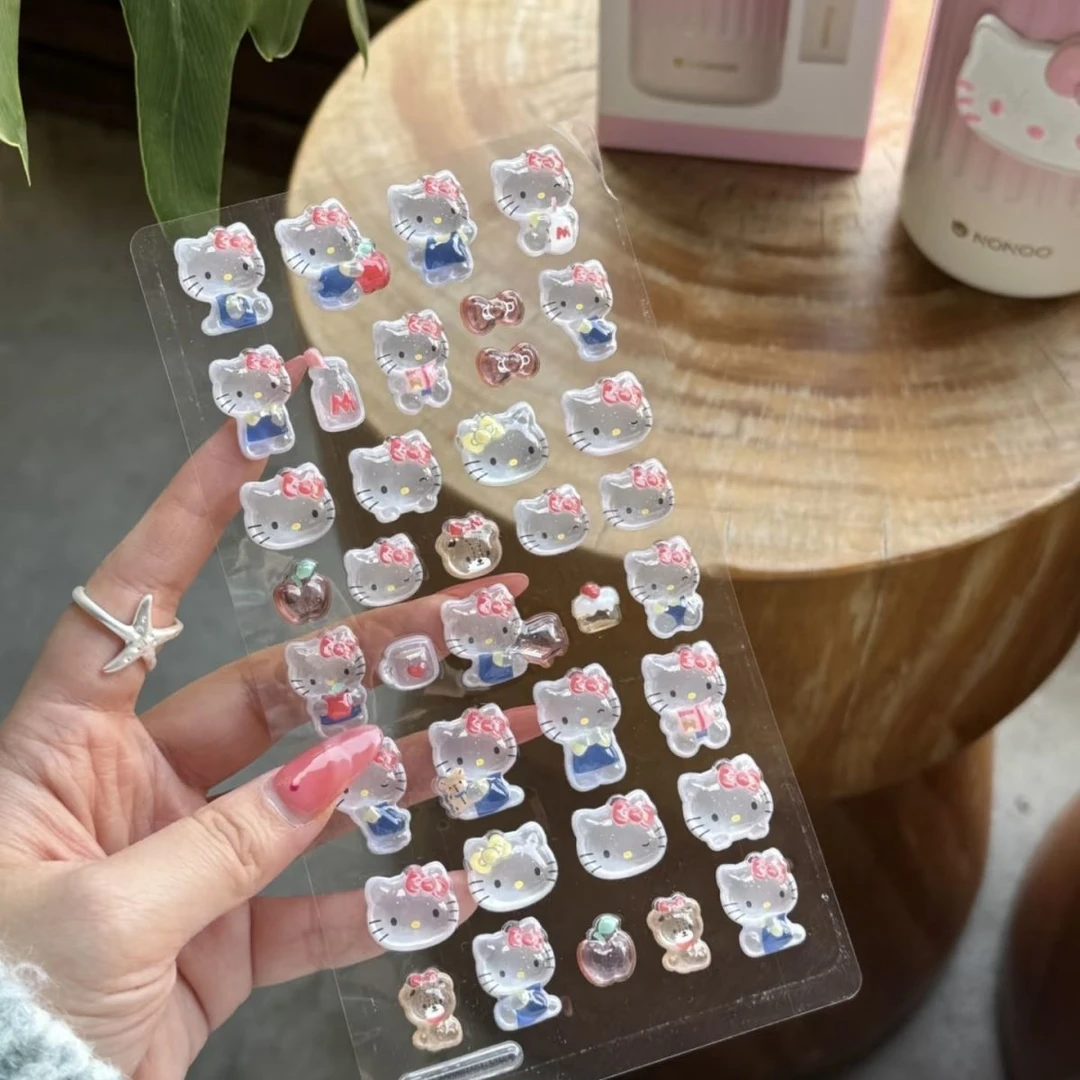 爆款日系立体浮雕卡通贴纸立体空心动物儿童宝石装饰贴画女孩贴画