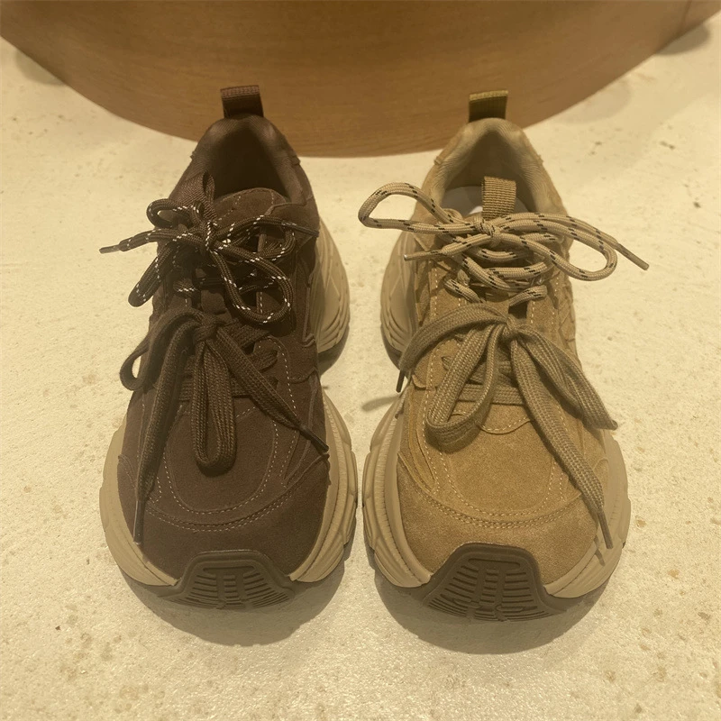 西瑞女鞋秋冬季新款通勤百搭休闲鞋增高透气运动鞋韩版厚底老爹鞋