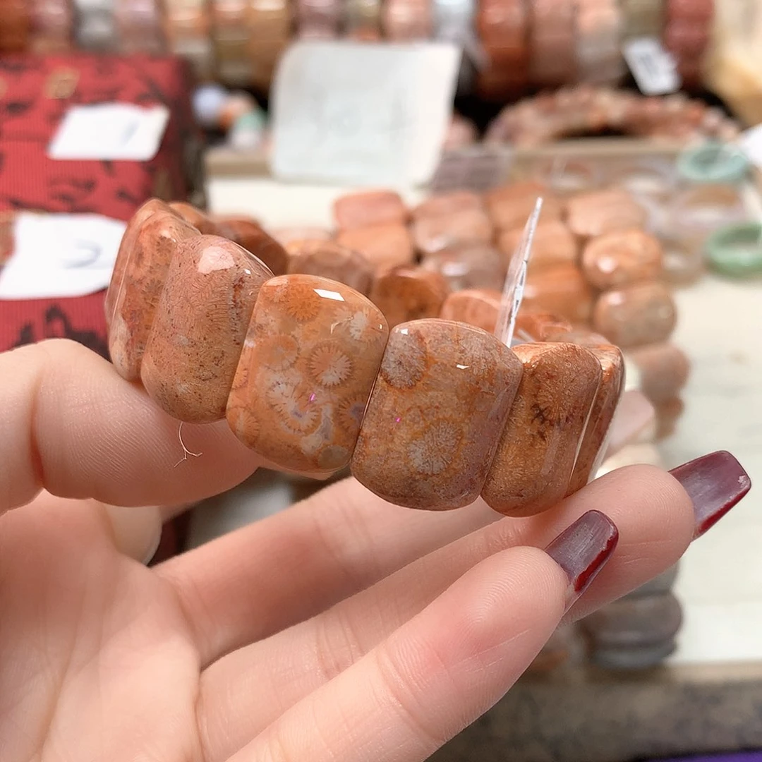 硅化珊瑚（珊瑚玉）手链未镶嵌一****~605