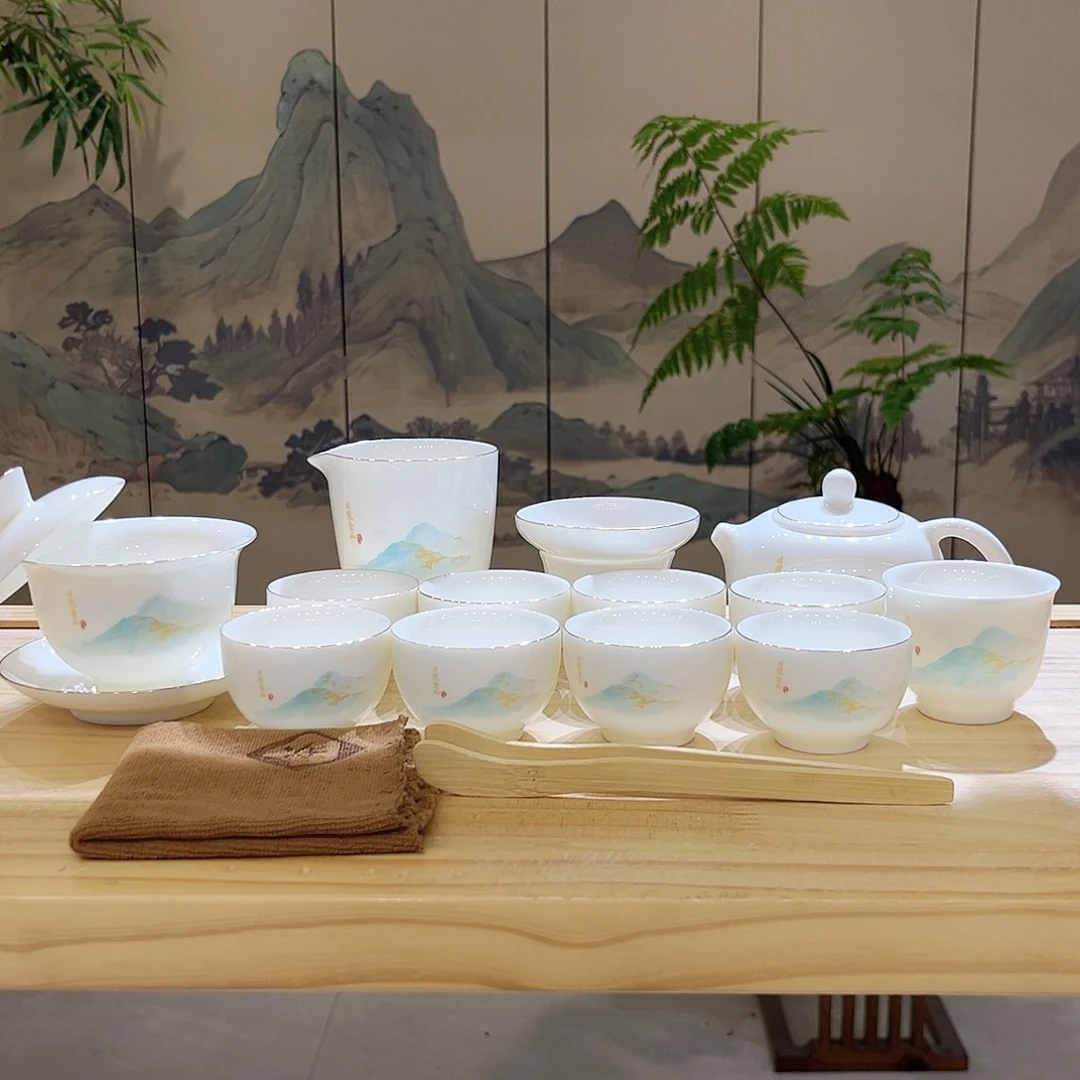 【都彩】日照金山羊脂玉瓷16头