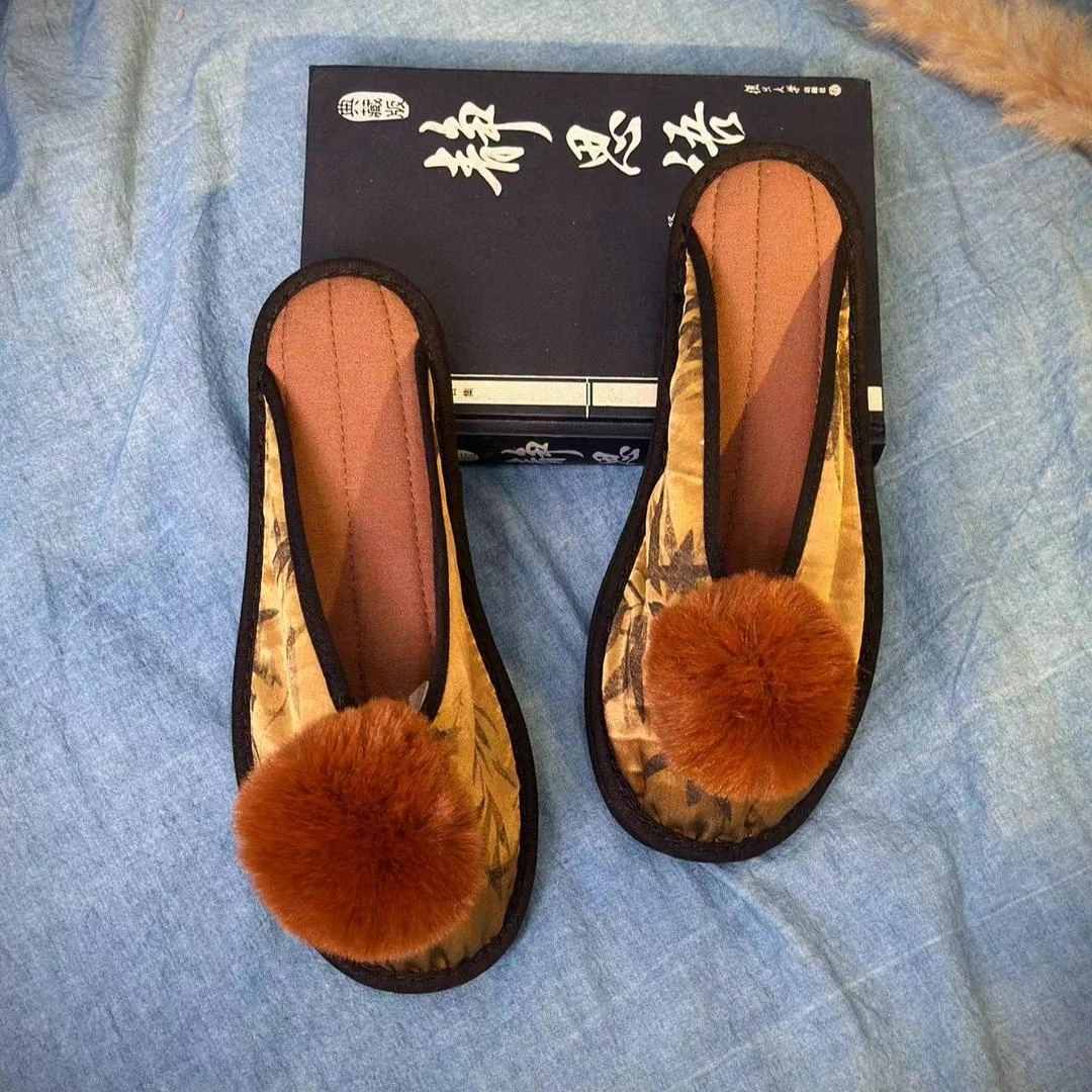 西楚【清秋拖鞋】中国风透气舒适养脚纯手工千层底布鞋民族风