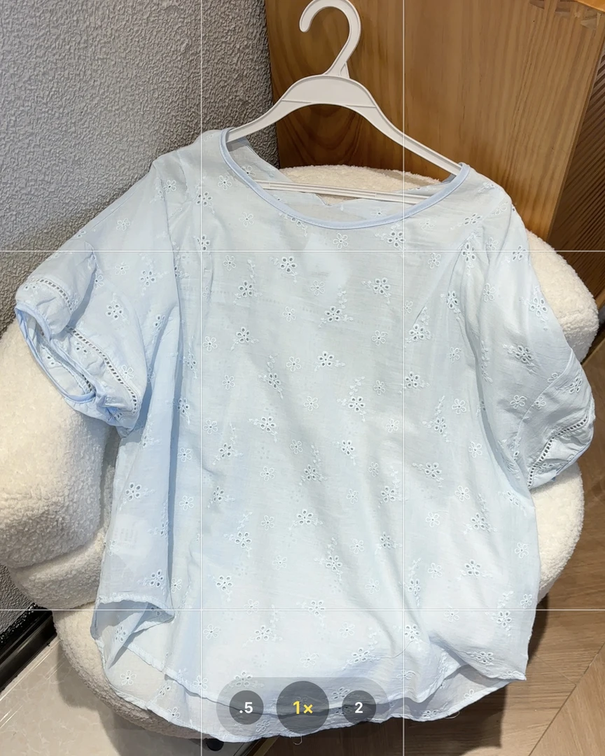 新疆包邮【CY832】刺绣镂空圆领衬衫-衣长54