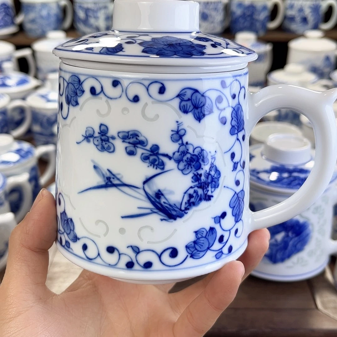 玲*景德镇陶瓷马克杯带盖