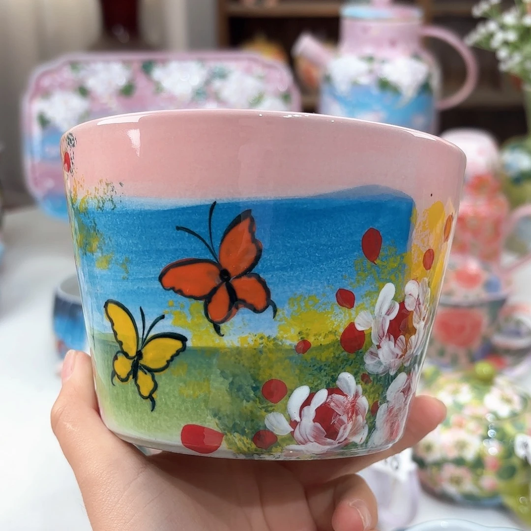 景德镇手绘高温釉下彩陶瓷茶具