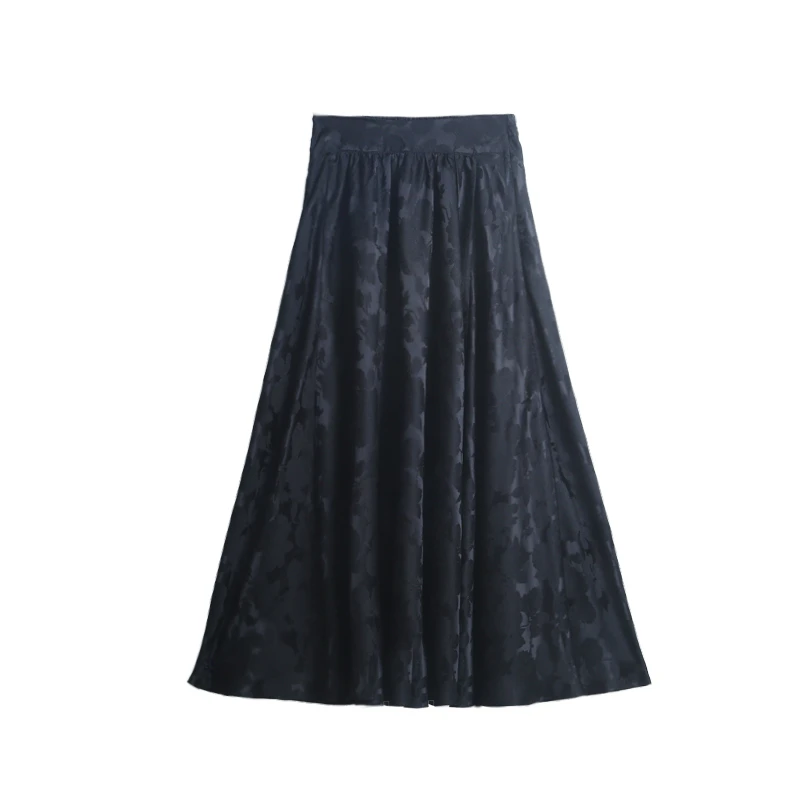 24姆米玫瑰满桑桑波缎香云纱打褶大摆半身裙252250-2