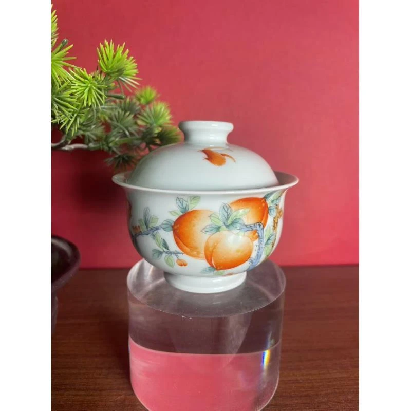 立勤堂桃子盖碗茶具LQ329