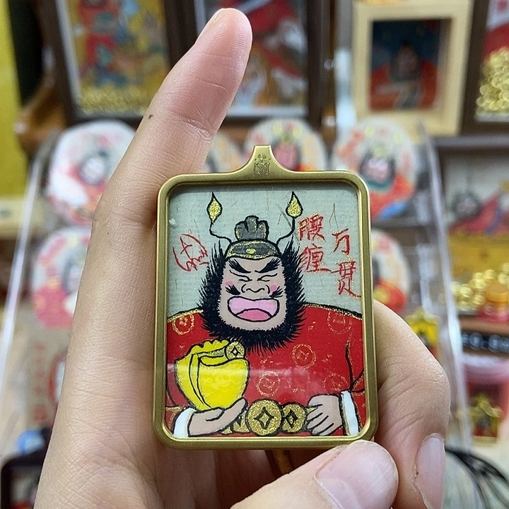 吊坠孤品朱砂项链奎爷腰缠万贯