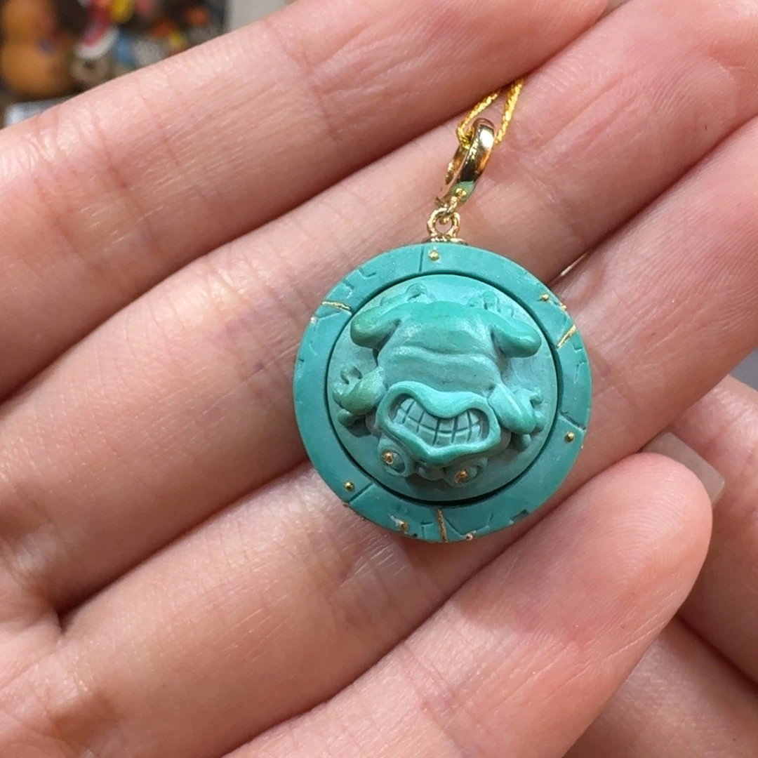 18K金镶嵌绿松石吊坠(不含链)金蟾
