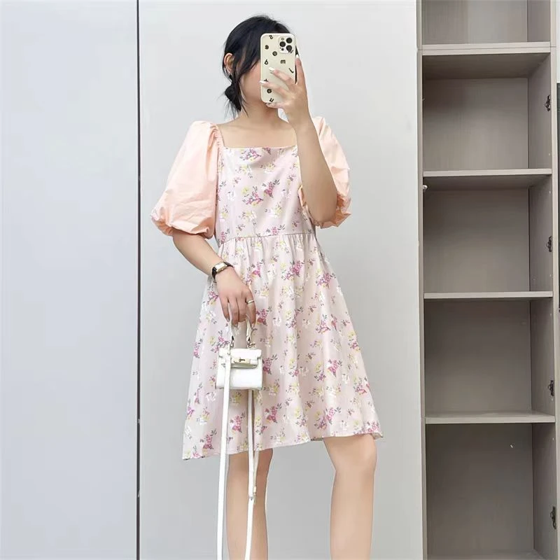 37碎花夏季连衣裙显瘦宽松收腰
