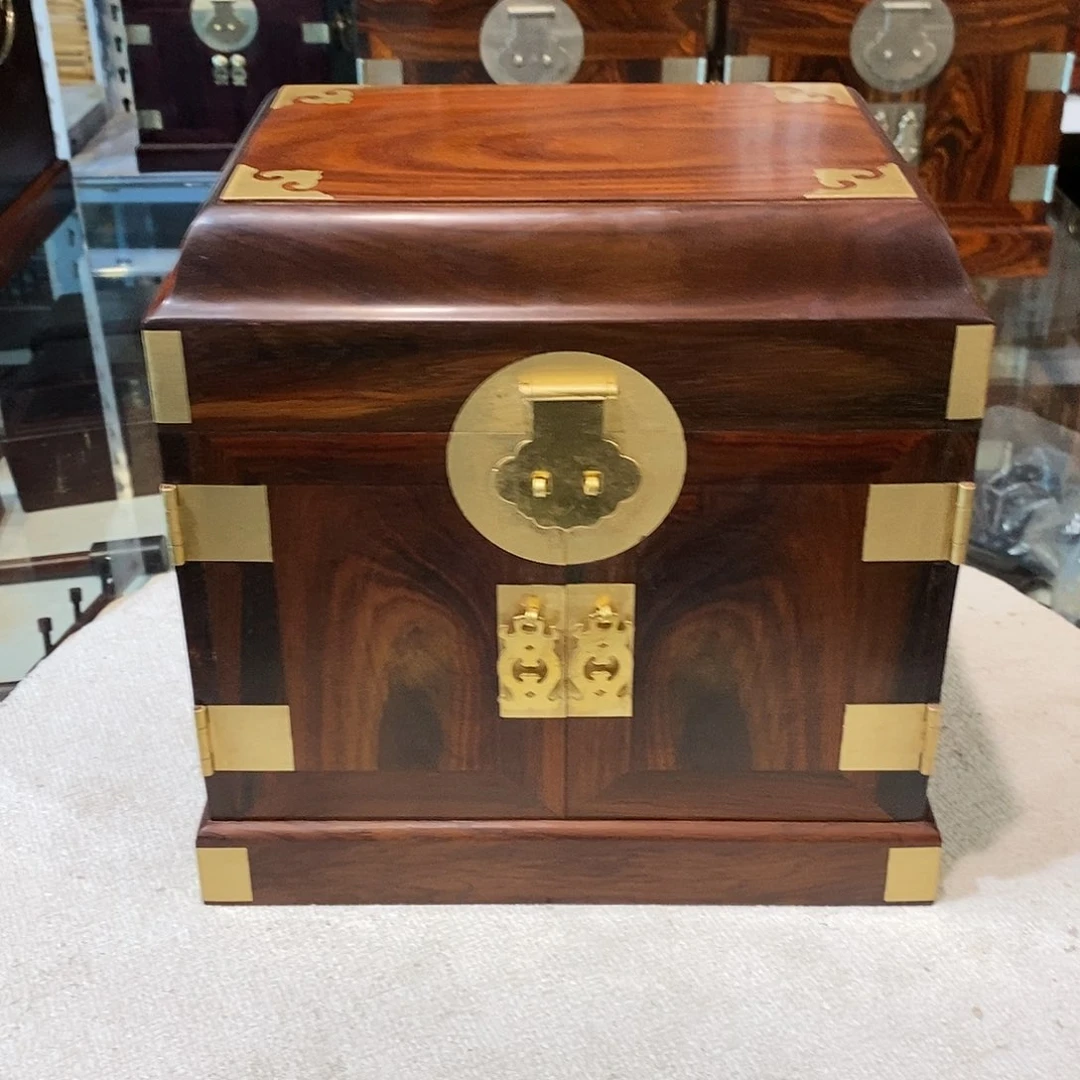 交趾黄檀（大红酸枝）拼板官箱25/18/24.5