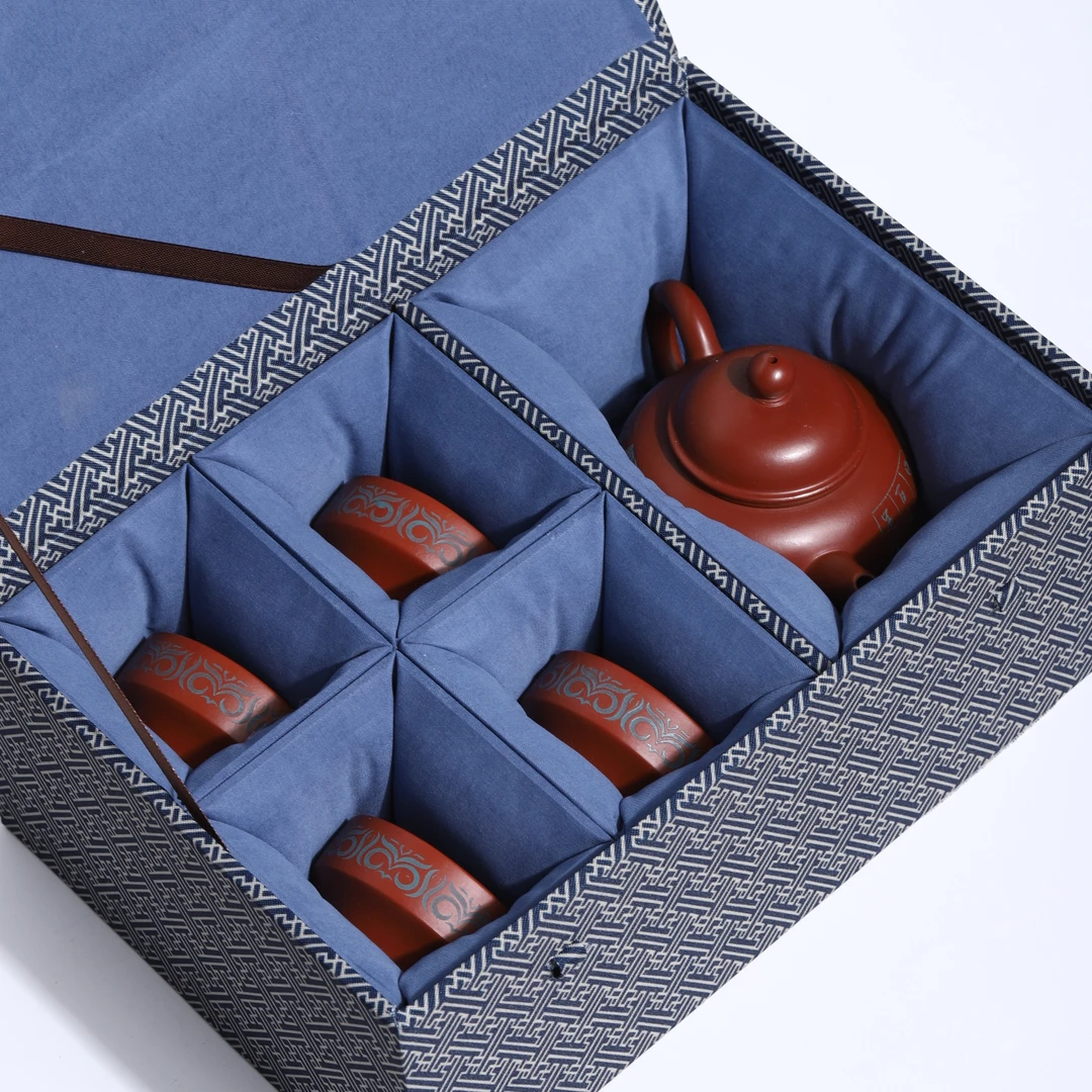 【大柴专场】2月20上午 夏布衣紫砂朱泥水平壶套装  X4-250216756