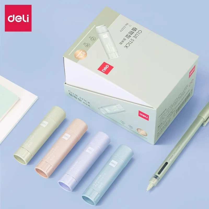 得力53274固体胶简约时尚创意中小学生植物办公文具