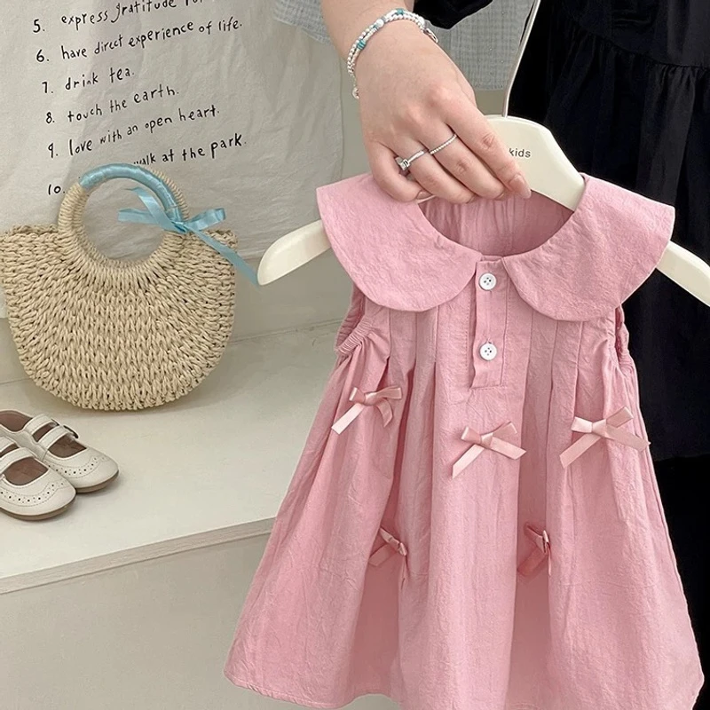 女童连衣裙2025夏季新款甜美洋气小女孩公主裙女宝婴儿无袖背心裙