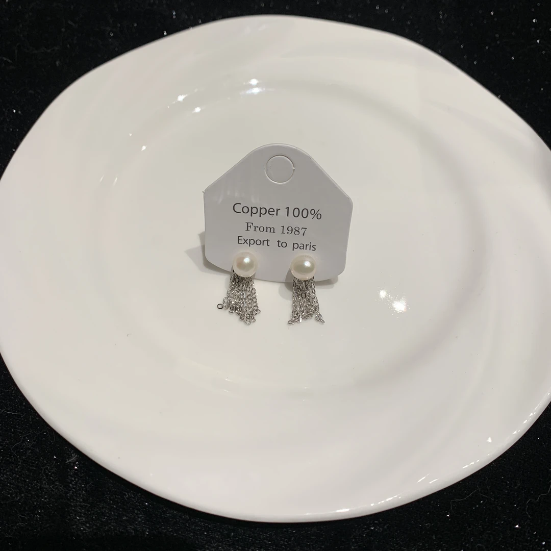 铜合金耳饰 Al6340铜合金流苏耳环高级感两戴设计显脸瘦气质耳饰