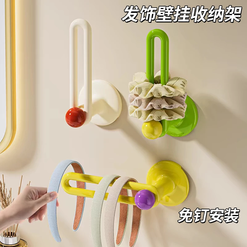 发圈收纳架卫生间发箍发饰发夹皮筋头绳挂钩发免打孔饰品收纳神器