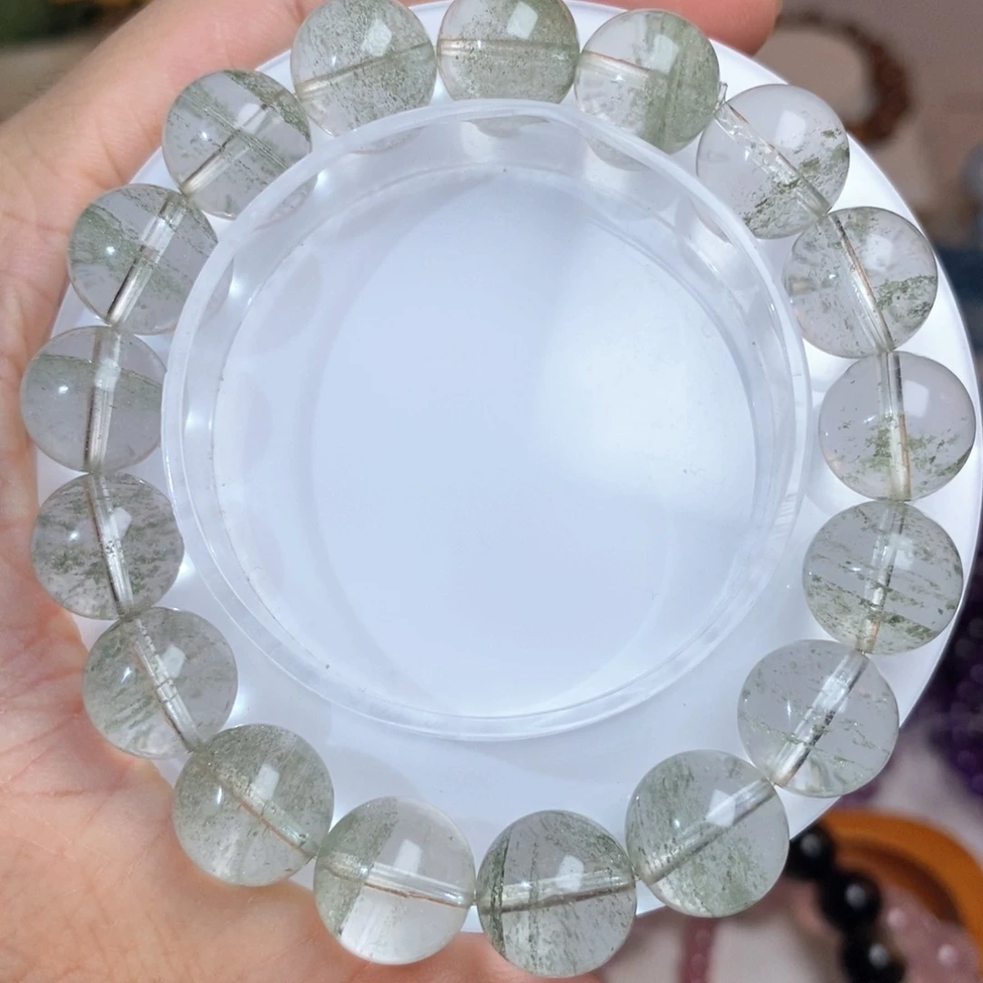 水晶手链未镶嵌巴西绿幽灵12.2mm