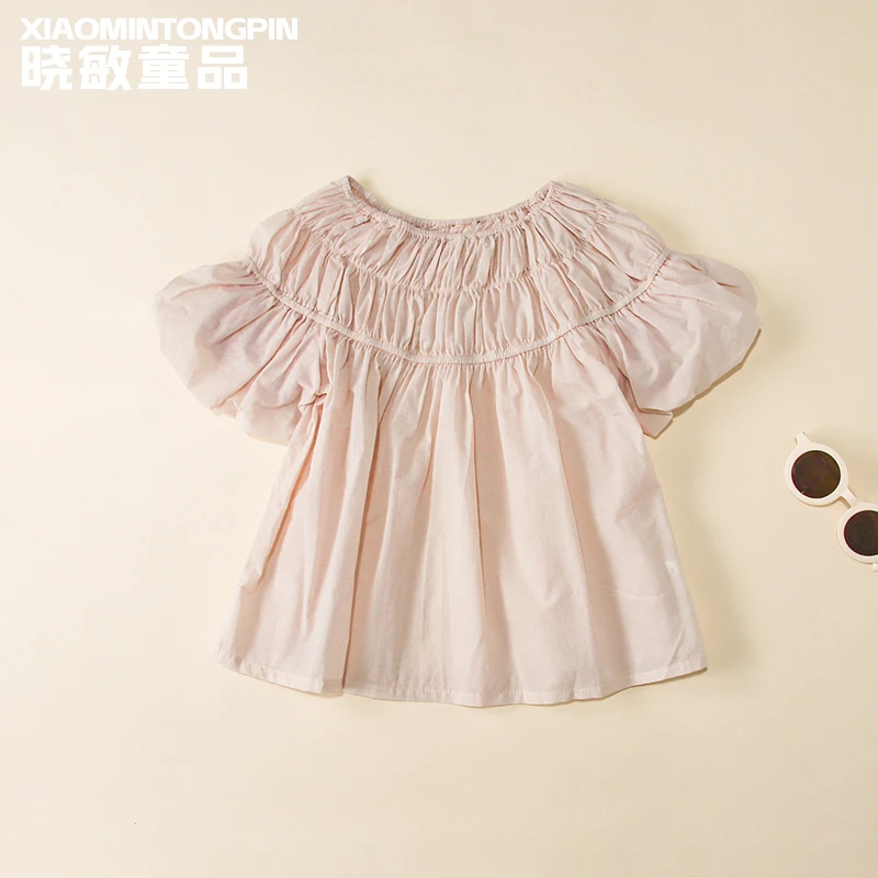 花苞袖打揽衬衫3C44402025年款衣服儿童