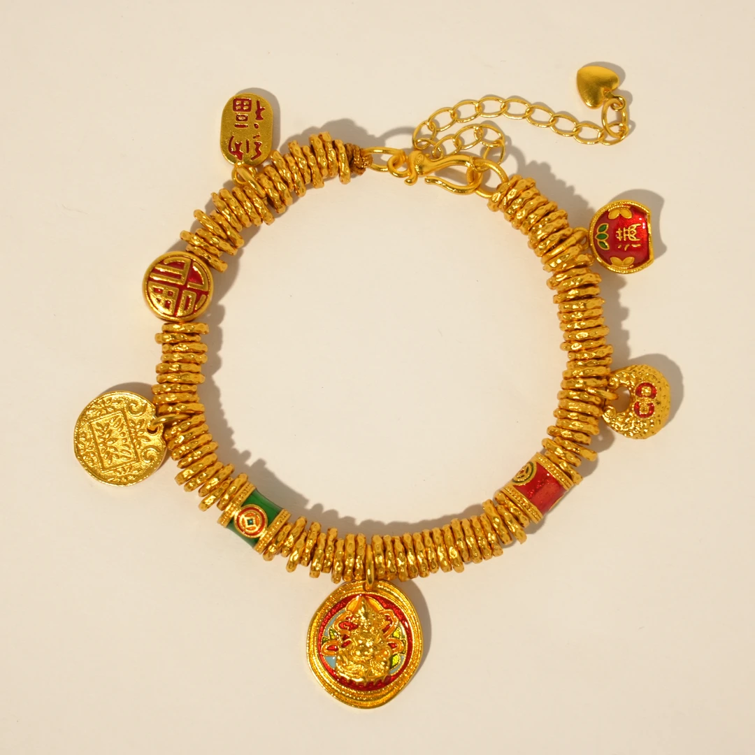 铜合金手链 沙金色藏式手链THJ214