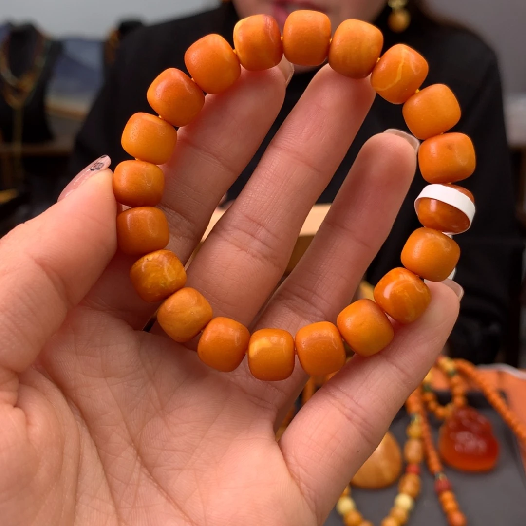 蜜蜡手串未镶嵌天然