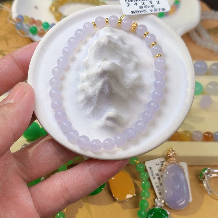 散珠翡翠冰粉手串6mm