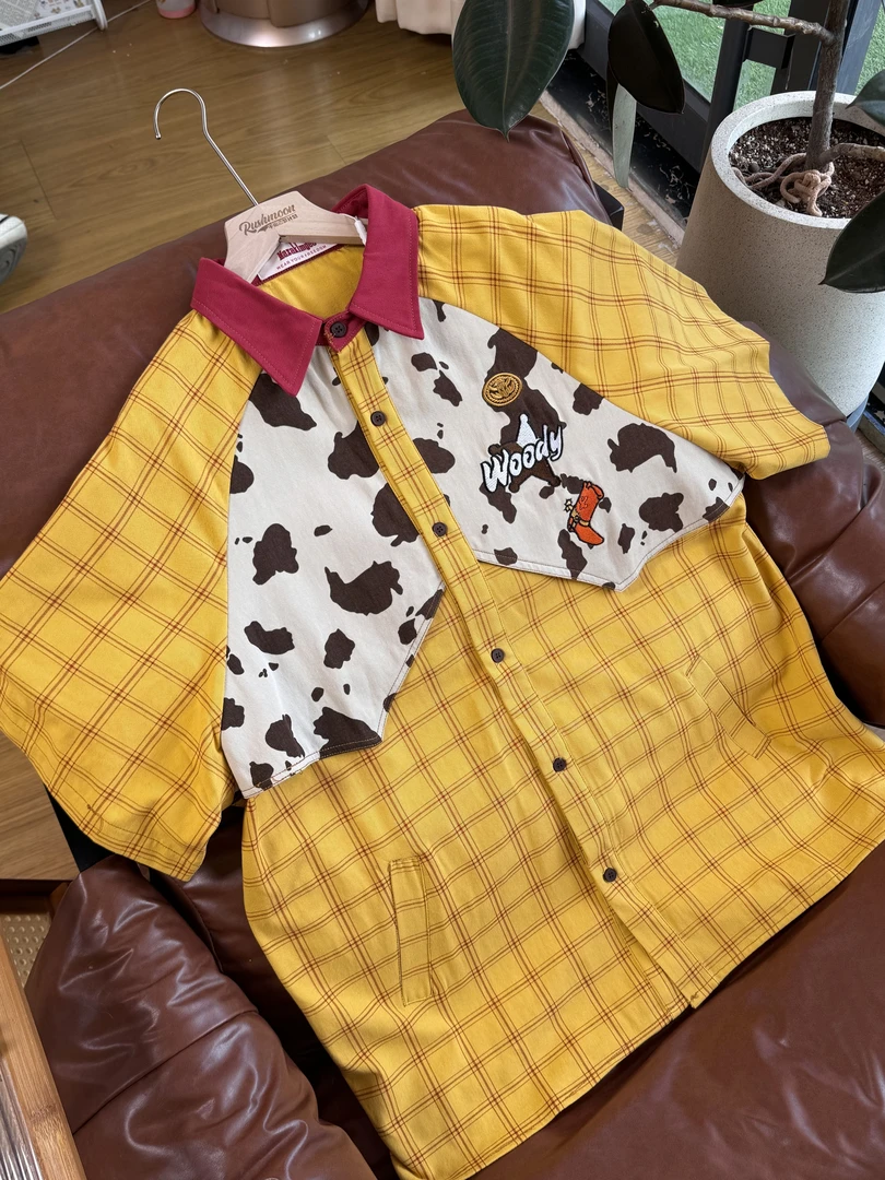 RUSHMOON自制-【胡迪短袖】欧若风2025春夏新款美式卡通刺绣