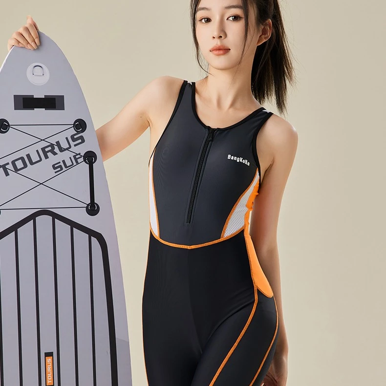 夏季新款遮肉显瘦加肥加大紧身连体女士五分裤专业竞速潜水服