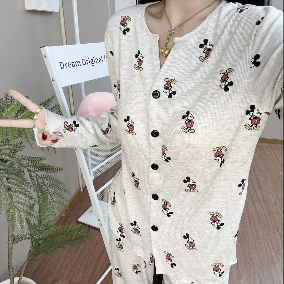 2025年春秋新款卡通莫代尔睡衣长袖休闲家居服套装