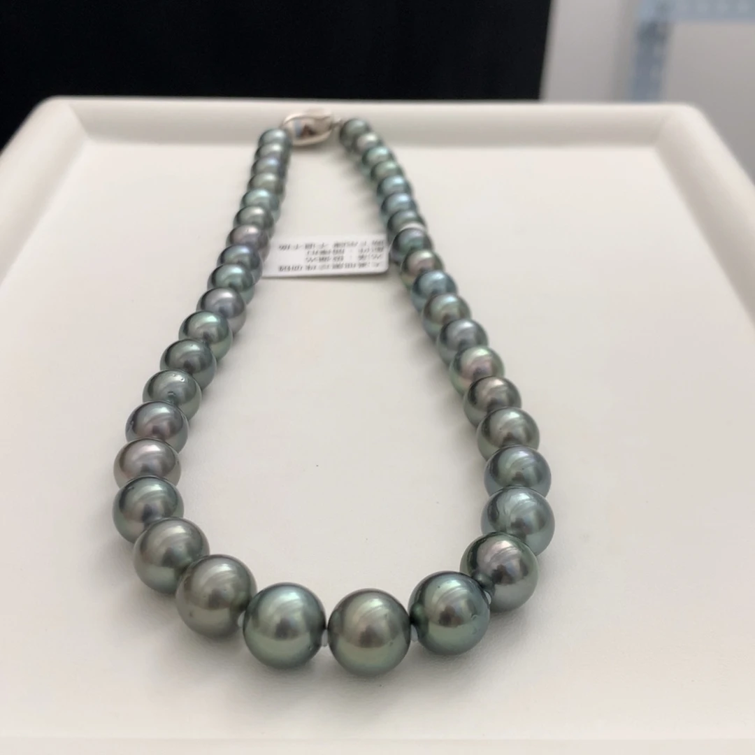 海水珍珠未镶嵌颈饰10-11.5mm黑珍珠项链