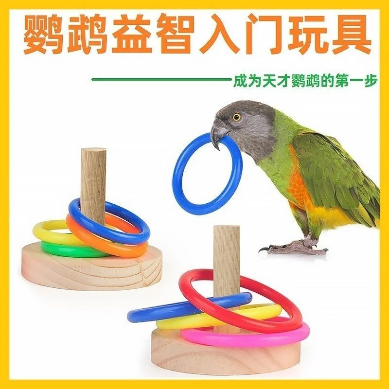 鹦鹉鸟益智玩具套圈彩色圈叠叠训练虎皮牡丹玄凤训鸟用品用具道具