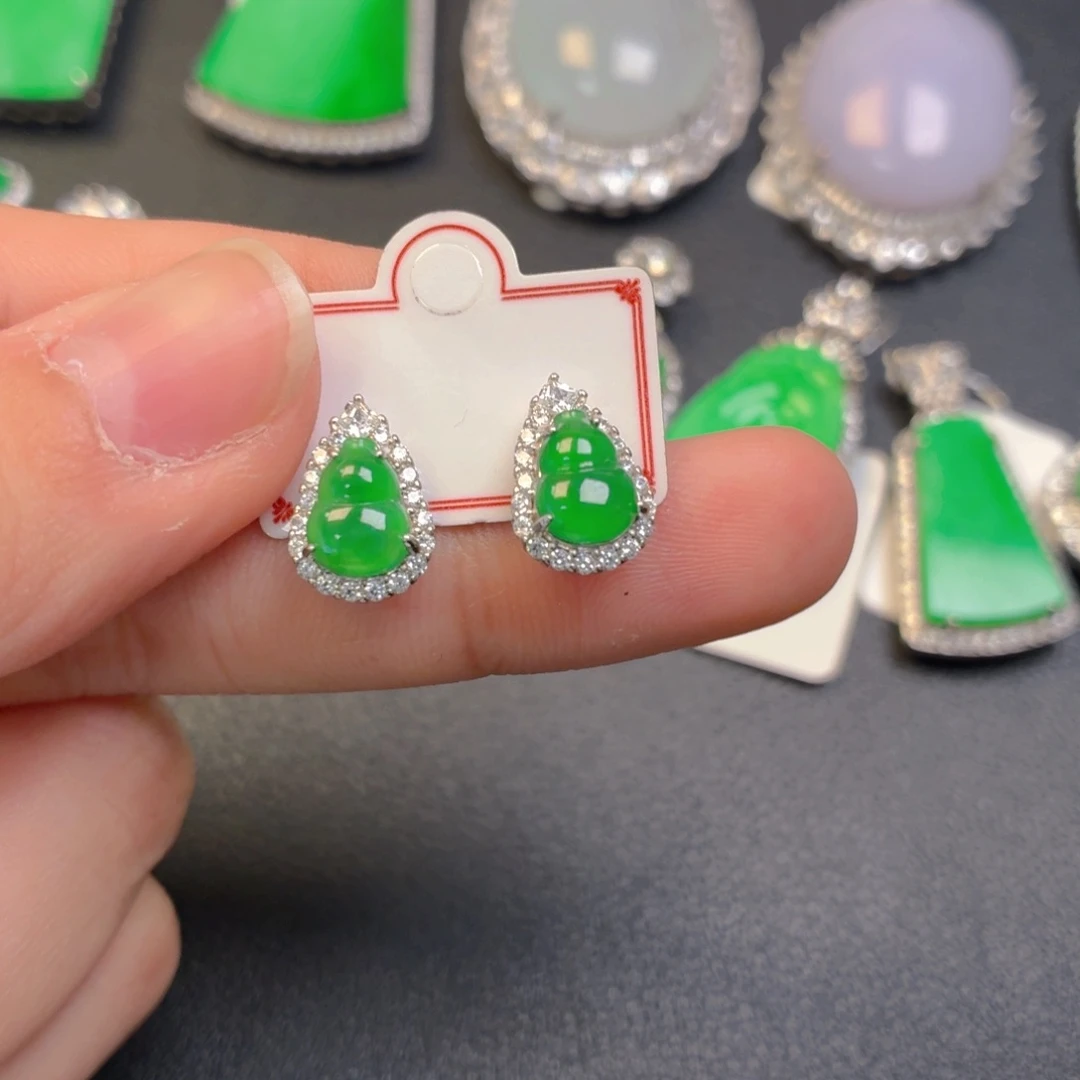 翡翠银S925镶嵌吊坠(不含链)