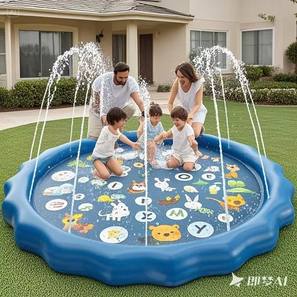 夏季玩水池喷水垫户外玩耍洒水戏水垫充气玩具游戏垫草坪沙滩
