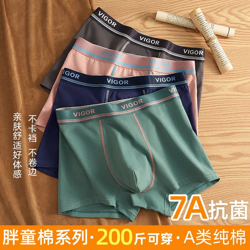 男童内裤男生柔棉秋冬四角短抑菌青少年发育期胖童中大码平角裤