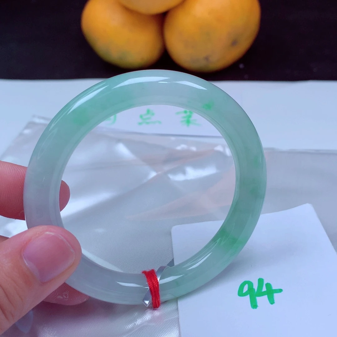 未镶嵌手镯翡翠缅甸天然A货翡翠手镯54.6圆条