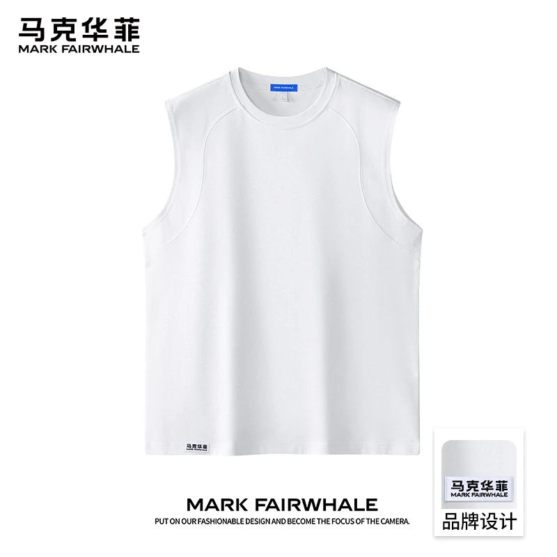马克华菲美式重磅无袖T恤男款2025夏季新款宽松透气薄款坎肩背心