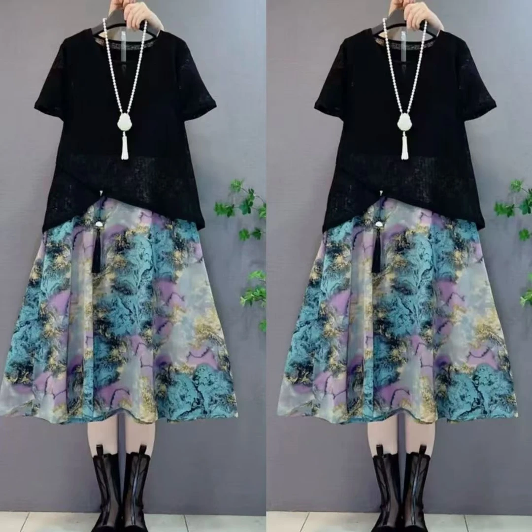 1169新中式国风洋气两件套裙【上衣+裙】