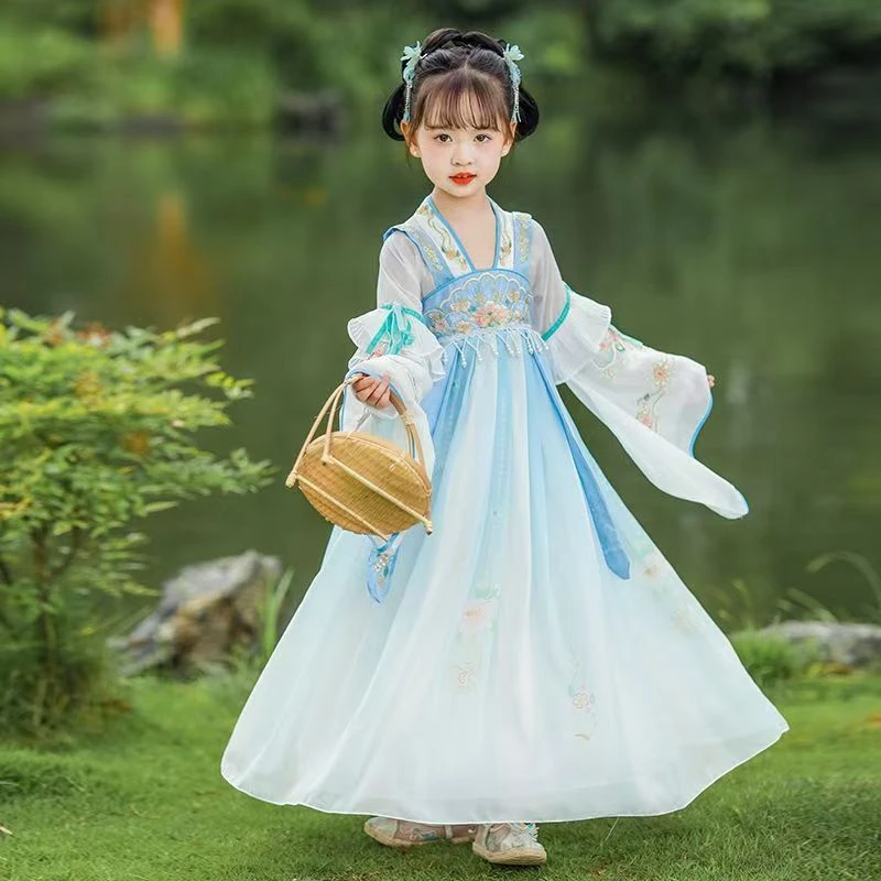 女童马面裙2025新款春季国风中式春秋汉服儿童小女孩古风超仙套装