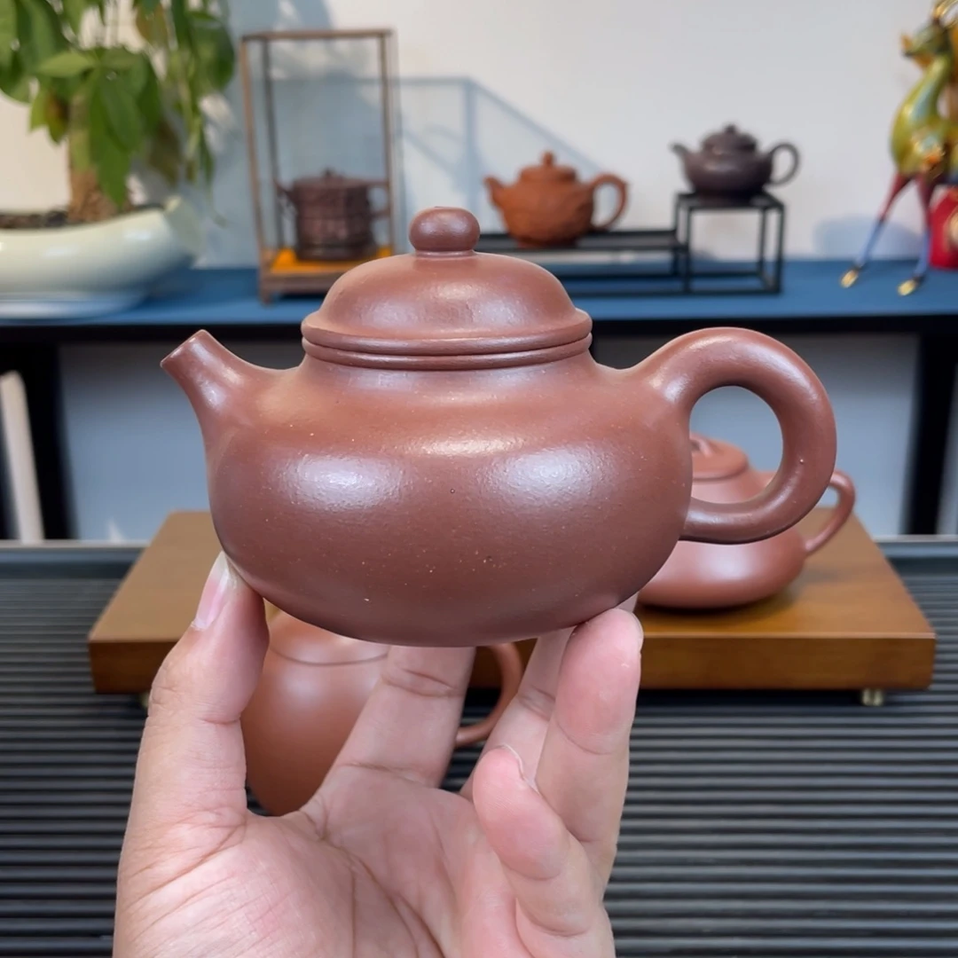 紫砂茶壶红皮龙容天260cc