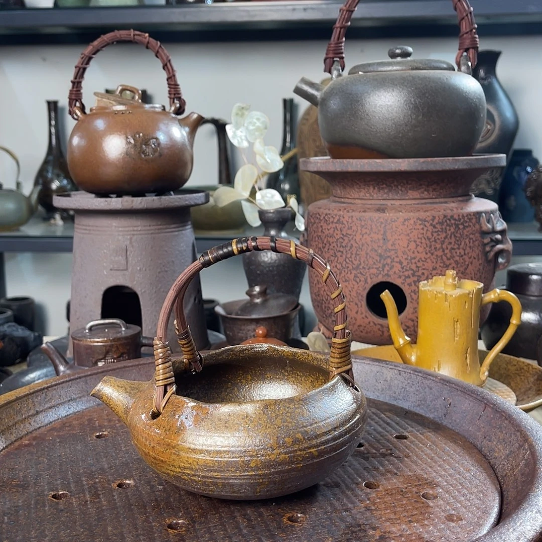 碟紫砂粗陶实用茶器