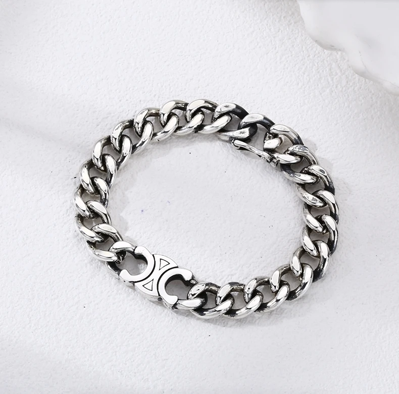 925银手链 古巴坦克手链 流行女士民族风手链