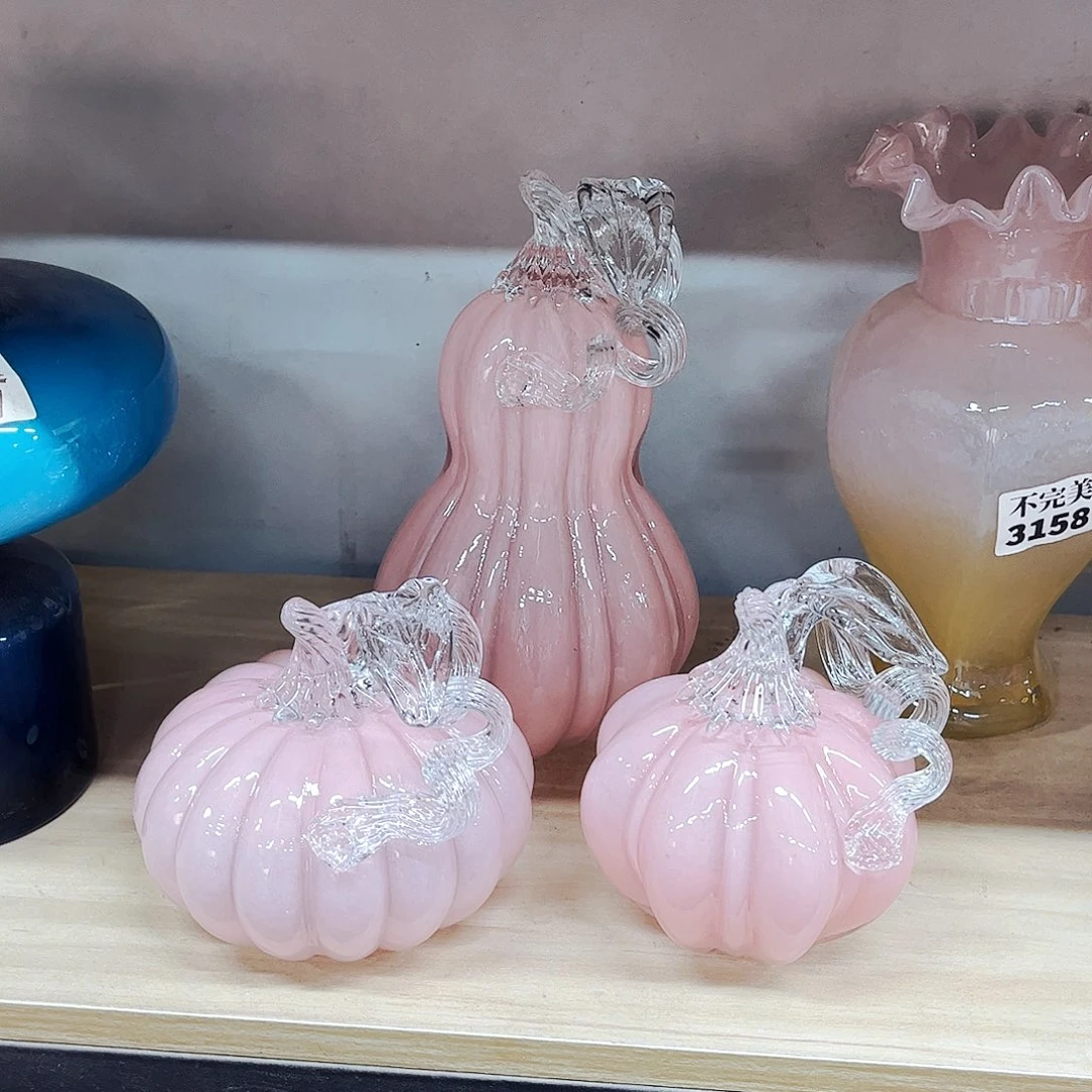 一套3个 南瓜家悦琉璃工艺品