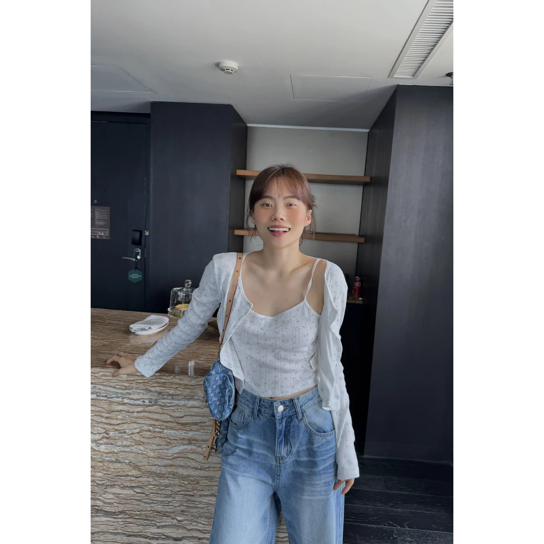 JINGDL【碎花轻舞】100%棉小清新百搭舒适印花吊带&外搭两件套