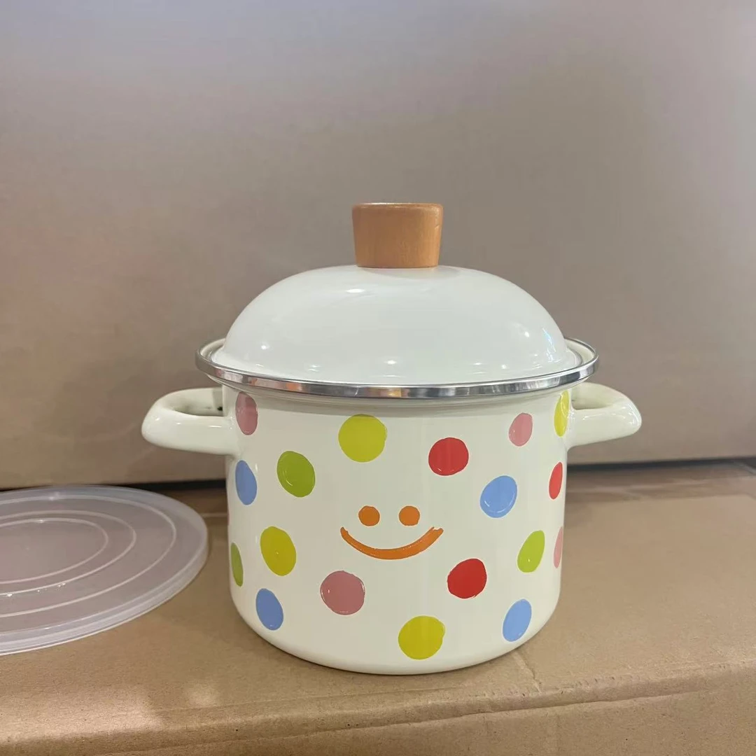 【颜值好物】 颜值超高的 16CM 彩色波点双耳锅小汤锅