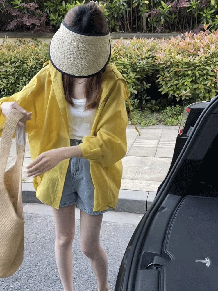 【连帽防晒衬衫】夏季薄款宽松休闲长袖上衣