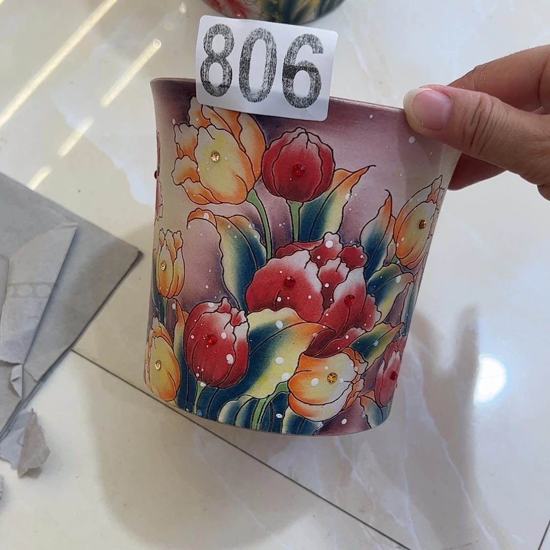 景德镇炫彩手绘口12高12.5